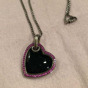 RARE DAVID YURMAN BLACK ONYX RUBY HEART NECKLACE